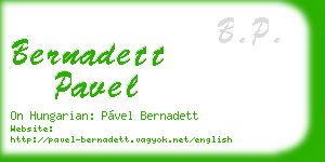 bernadett pavel business card